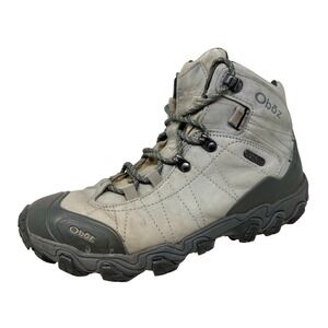 Oboz Premium Bridger Mid Hiking Boots Waterproof Leather Grey Women's Size 11